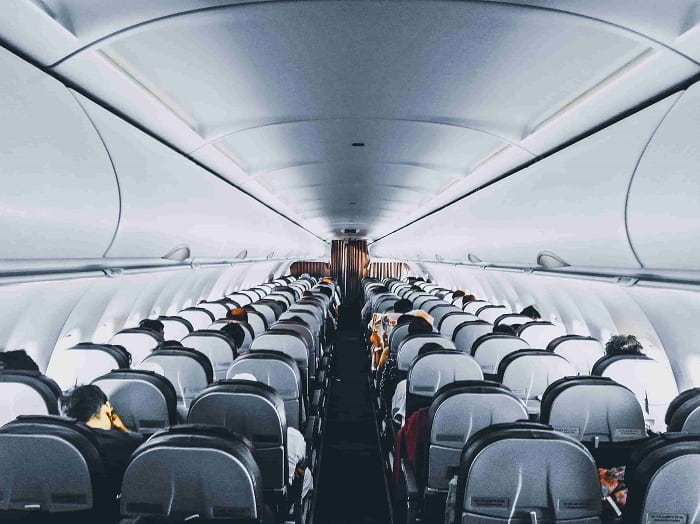 Inside a plane