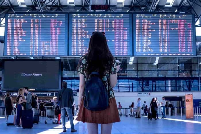 Woman standing at the airport